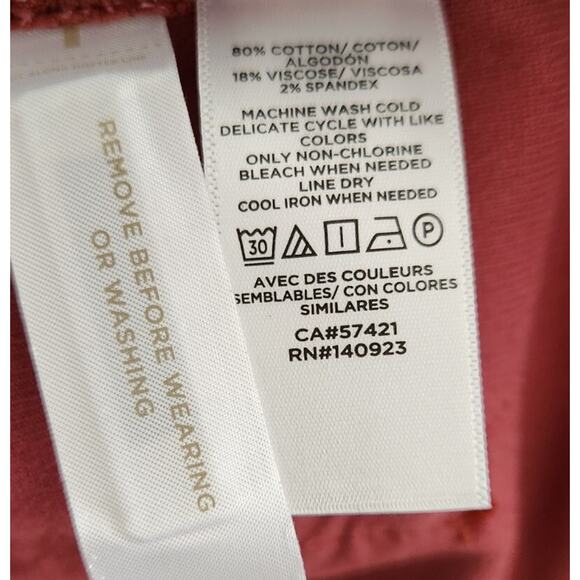 Loft 552423 Women's size 32/14 Maroon Velvet Wide Leg Trousers Pants (C4) - Picture 8 of 8